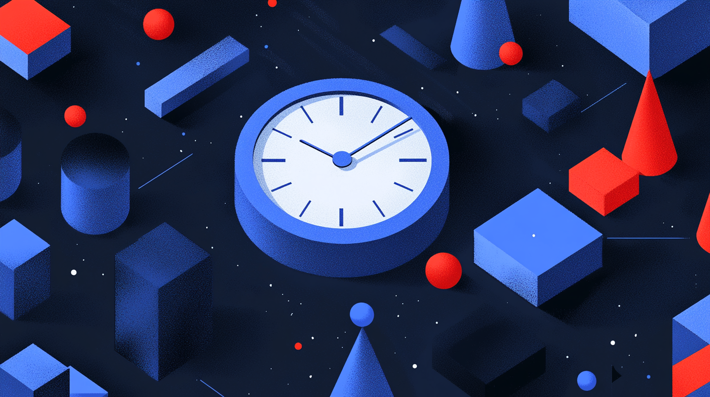 Conceptia 2 cbabgmidjourney03 Isometric view of a 3D clock surrounded by ge bc5b31f2 c955 4494 b73f b562912e490c