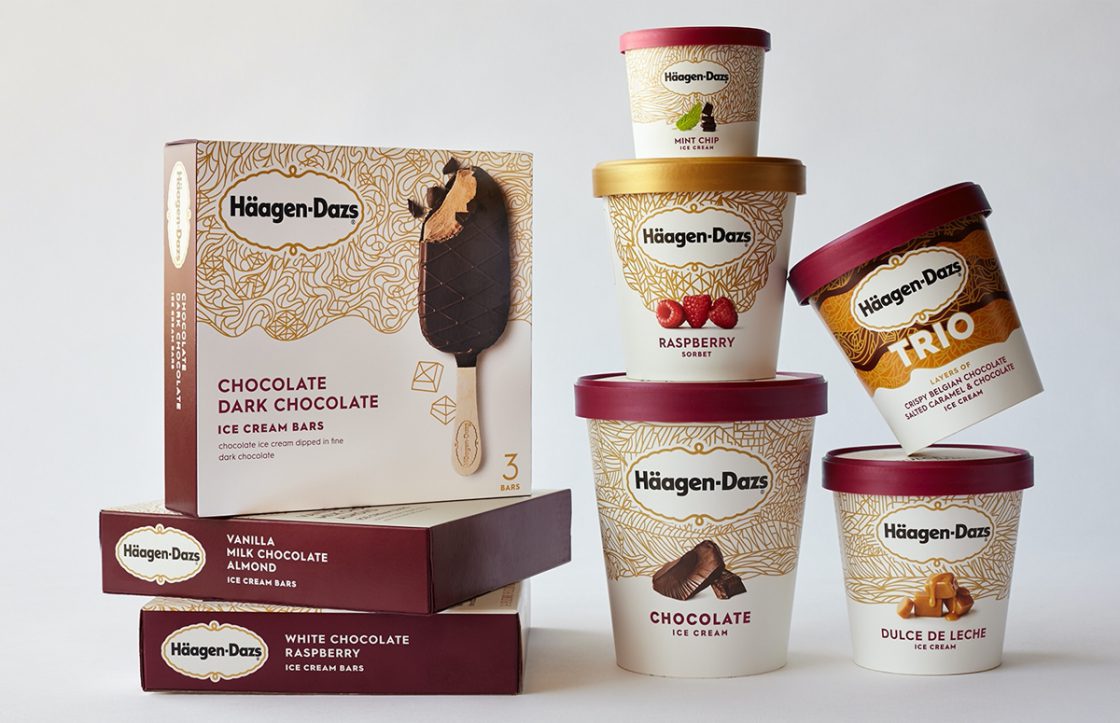 Haagen dazs tubs and box