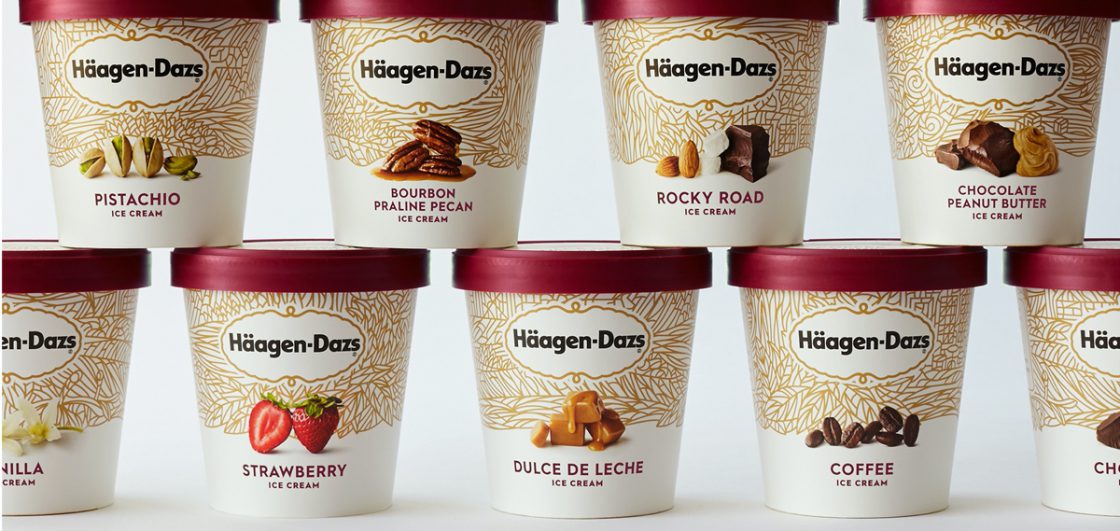 Haagen dazs tubs stacked